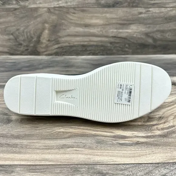 ❌SOLD❌NIB CLARKS 9 Wide Width Layton Band Slip On Leather Platform Sneakers - Picture 9 of 12